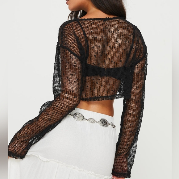 MILAUNA LONG SLEEVE TOP BLACK Princess Polly - Picture 5 of 6